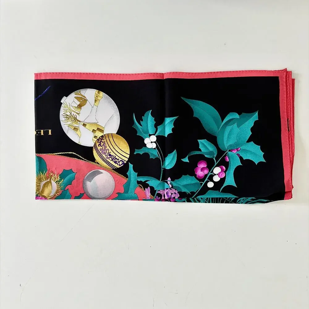 VINTAGE LEONARD HOLIDAY SILK SCARF IN GIFT BOX